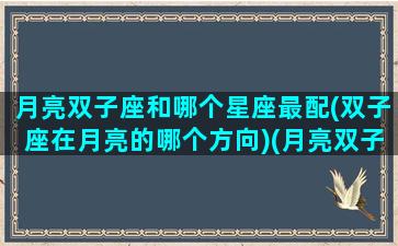 月亮双子座和哪个星座最配(双子座在月亮的哪个方向)(月亮双子座的深度剖析)