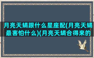 月亮天蝎跟什么星座配(月亮天蝎最害怕什么)(月亮天蝎合得来的月座)