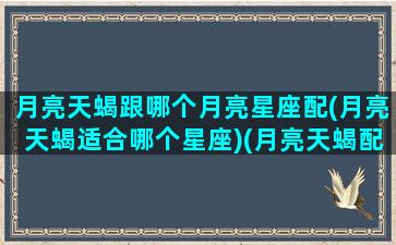 月亮天蝎跟哪个月亮星座配(月亮天蝎适合哪个星座)(月亮天蝎配置很可怕)