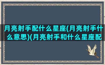 月亮射手配什么星座(月亮射手什么意思)(月亮射手和什么星座配)