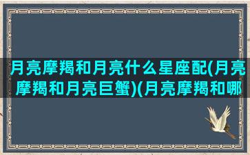 月亮摩羯和月亮什么星座配(月亮摩羯和月亮巨蟹)(月亮摩羯和哪个星座比较配)