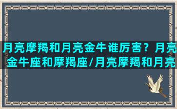 月亮摩羯和月亮金牛谁厉害？月亮金牛座和摩羯座/月亮摩羯和月亮金牛谁厉害？月亮金牛座和摩羯座-我的网站