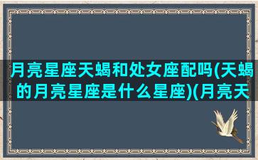 月亮星座天蝎和处女座配吗(天蝎的月亮星座是什么星座)(月亮天蝎座与月亮处女座)