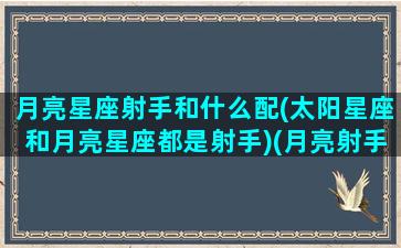 月亮星座射手和什么配(太阳星座和月亮星座都是射手)(月亮射手和什么月亮星座最合得来)