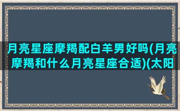 月亮星座摩羯配白羊男好吗(月亮摩羯和什么月亮星座合适)(太阳摩羯月亮白羊男的真爱)