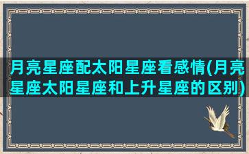 月亮星座配太阳星座看感情(月亮星座太阳星座和上升星座的区别)(月亮星座和太阳星座和上升星座)