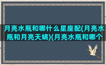 月亮水瓶和哪什么星座配(月亮水瓶和月亮天蝎)(月亮水瓶和哪个月亮星座最配)