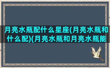 月亮水瓶配什么星座(月亮水瓶和什么配)(月亮水瓶和月亮水瓶能做夫妻吗)