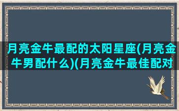 月亮金牛最配的太阳星座(月亮金牛男配什么)(月亮金牛最佳配对)