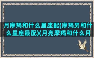 月摩羯和什么星座配(摩羯男和什么星座最配)(月亮摩羯和什么月亮星座最配)