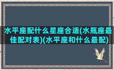 水平座配什么星座合适(水瓶座最佳配对表)(水平座和什么最配)