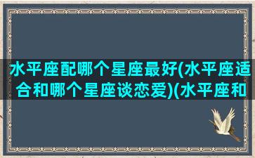 水平座配哪个星座最好(水平座适合和哪个星座谈恋爱)(水平座和什么最配)