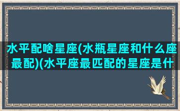 水平配啥星座(水瓶星座和什么座最配)(水平座最匹配的星座是什么)