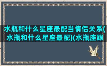 水瓶和什么星座最配当情侣关系(水瓶和什么星座最配)(水瓶座跟什么星座最配做情侣)