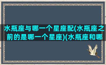 水瓶座与哪一个星座配(水瓶座之前的是哪一个星座)(水瓶座和哪一个星座最般配)