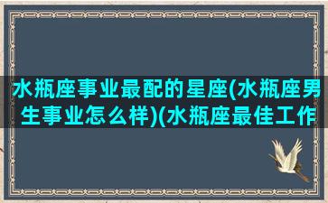 水瓶座事业最配的星座(水瓶座男生事业怎么样)(水瓶座最佳工作搭档星座)