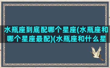 水瓶座到底配哪个星座(水瓶座和哪个星座最配)(水瓶座和什么星座最佳配偶)