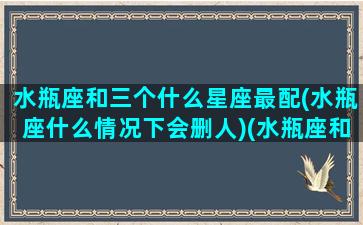 水瓶座和三个什么星座最配(水瓶座什么情况下会删人)(水瓶座和哪个星座最搭)