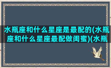 水瓶座和什么星座是最配的(水瓶座和什么星座最配做闺蜜)(水瓶座和什么星座比较般配)