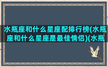 水瓶座和什么星座配排行榜(水瓶座和什么星座是最佳情侣)(水瓶座和什么星座最佳配偶)