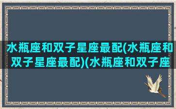 水瓶座和双子星座最配(水瓶座和双子星座最配)(水瓶座和双子座是绝配吗)