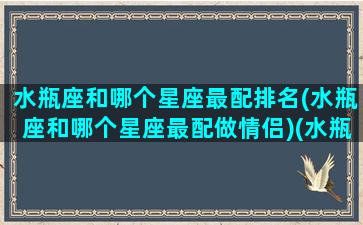 水瓶座和哪个星座最配排名(水瓶座和哪个星座最配做情侣)(水瓶座和哪个星座最搭配)