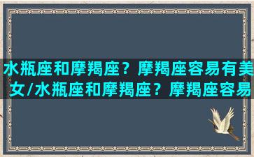 水瓶座和摩羯座？摩羯座容易有美女/水瓶座和摩羯座？摩羯座容易有美女-我的网站