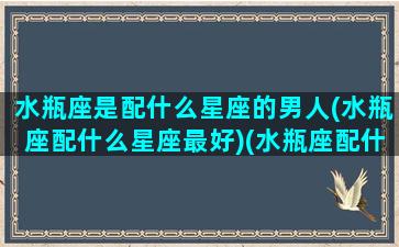 水瓶座是配什么星座的男人(水瓶座配什么星座最好)(水瓶座配什么星座的男生)