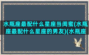 水瓶座最配什么星座当闺蜜(水瓶座最配什么星座的男友)(水瓶座和什么星座配做闺蜜)