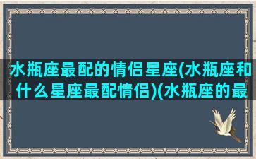 水瓶座最配的情侣星座(水瓶座和什么星座最配情侣)(水瓶座的最佳情侣是什么星座)