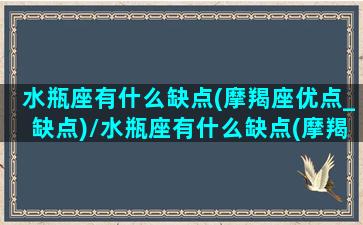 水瓶座有什么缺点(摩羯座优点_缺点)/水瓶座有什么缺点(摩羯座优点_缺点)-我的网站