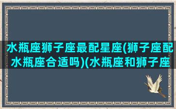 水瓶座狮子座最配星座(狮子座配水瓶座合适吗)(水瓶座和狮子座的匹配度是多少)