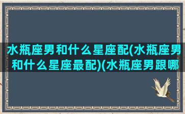 水瓶座男和什么星座配(水瓶座男和什么星座最配)(水瓶座男跟哪个星座配)