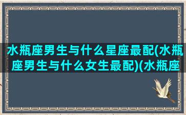 水瓶座男生与什么星座最配(水瓶座男生与什么女生最配)(水瓶座男生和什么星座女生匹配)