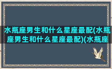 水瓶座男生和什么星座最配(水瓶座男生和什么星座最配)(水瓶座男和什么星座最搭)