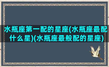 水瓶座第一配的星座(水瓶座最配什么星)(水瓶座最般配的星座)