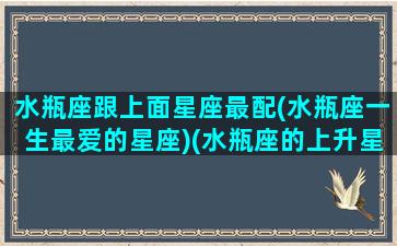 水瓶座跟上面星座最配(水瓶座一生最爱的星座)(水瓶座的上升星座还是水瓶座女生)