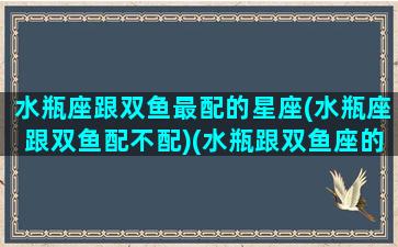 水瓶座跟双鱼最配的星座(水瓶座跟双鱼配不配)(水瓶跟双鱼座的星座配对)