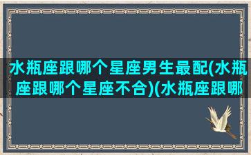 水瓶座跟哪个星座男生最配(水瓶座跟哪个星座不合)(水瓶座跟哪个星座合适)