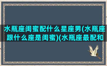 水瓶座闺蜜配什么星座男(水瓶座跟什么座是闺蜜)(水瓶座最配和什么星座做闺蜜)