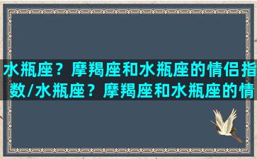 水瓶座？摩羯座和水瓶座的情侣指数/水瓶座？摩羯座和水瓶座的情侣指数-我的网站