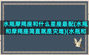 水瓶摩羯座和什么星座最配(水瓶和摩羯座简直就是灾难)(水瓶和摩羯到底有多配)