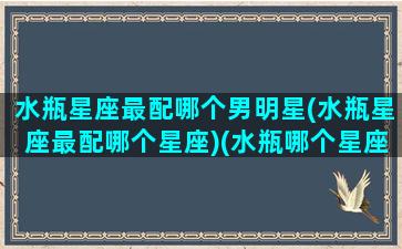 水瓶星座最配哪个男明星(水瓶星座最配哪个星座)(水瓶哪个星座最配对)
