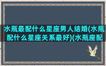 水瓶最配什么星座男人结婚(水瓶配什么星座关系最好)(水瓶座配合什么星座的男人)