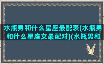 水瓶男和什么星座最配表(水瓶男和什么星座女最配对)(水瓶男和什么星座般配)