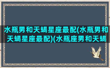 水瓶男和天蝎星座最配(水瓶男和天蝎星座最配)(水瓶座男和天蝎座配吗)