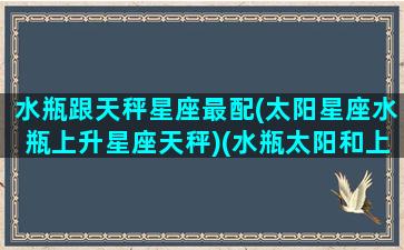 水瓶跟天秤星座最配(太阳星座水瓶上升星座天秤)(水瓶太阳和上升星座)