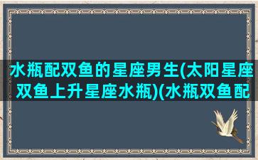 水瓶配双鱼的星座男生(太阳星座双鱼上升星座水瓶)(水瓶双鱼配不配)