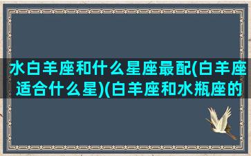 水白羊座和什么星座最配(白羊座适合什么星)(白羊座和水瓶座的匹配度值多少)