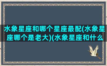 水象星座和哪个星座最配(水象星座哪个是老大)(水象星座和什么象星座合适)